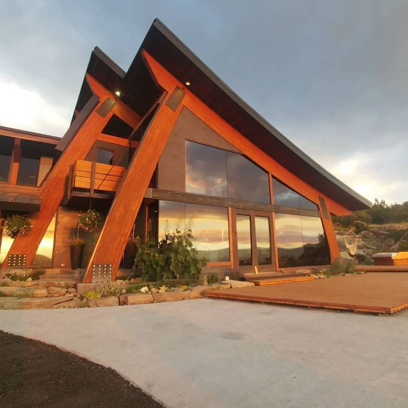 Man Builds Dream House Using Reclaimed Wood Beams 