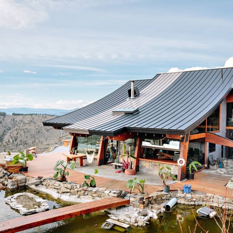 Man Builds Dream House Using Reclaimed Wood Beams 