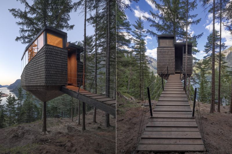 Woodnest Treehouse Built by Helen & Hard is Available for Rent