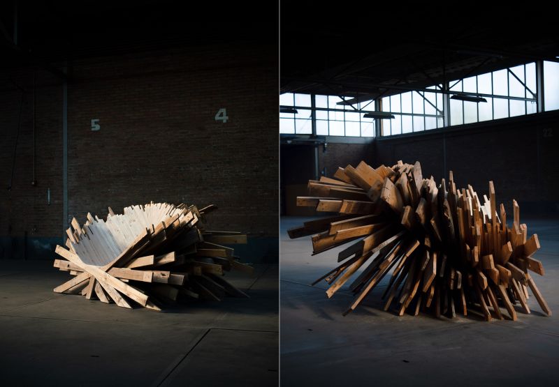 Anton Brunberg Creates Sculptural Chair Using Recycled Pallets