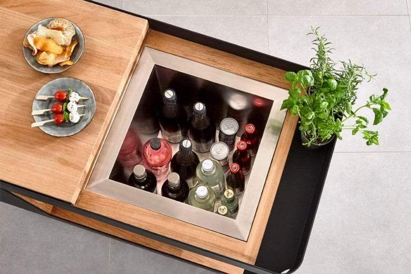 BOXHILL'S INDU Bar Isle Combines Mobile Bar and Side Table in One