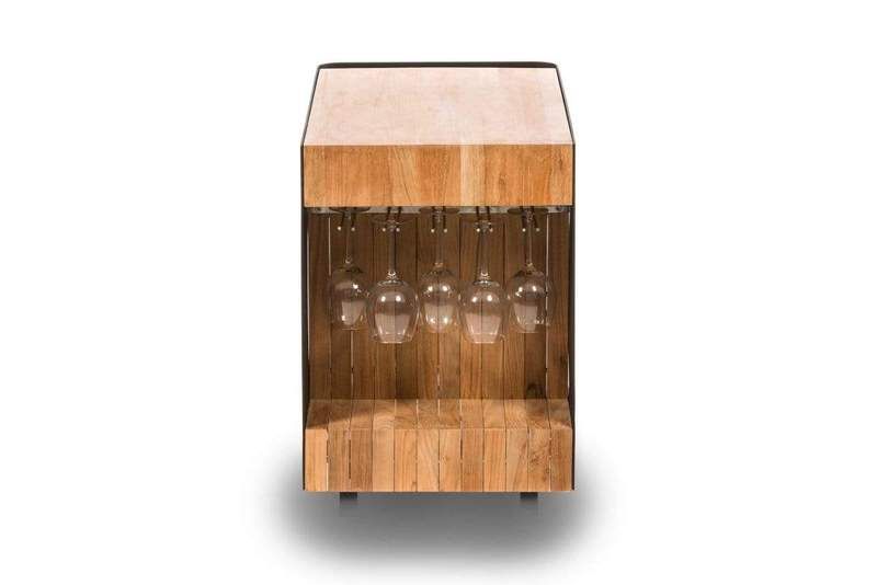 BOXHILL'S INDU Bar Isle Combines Mobile Bar and Side Table in One