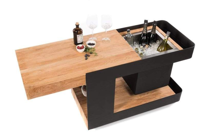 BOXHILL'S INDU Bar Isle Combines Mobile Bar and Side Table in One