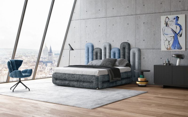 Bretz Creole Bed Features Modular Headboard You Can Alter Whenever in greay