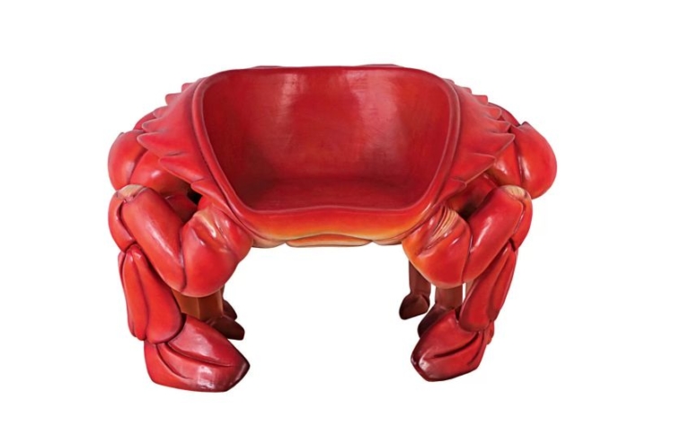 Giant King Crab Sculptural Lounge Chair is Detailed to Perfection