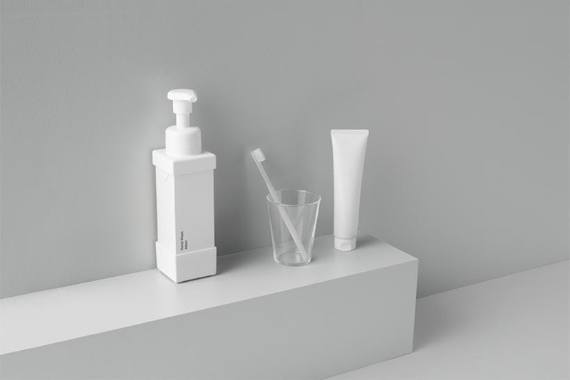 Nendo's paper carton dispenser is a good replacement for plastic bottles