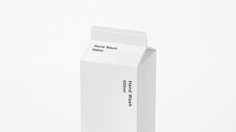 Nendo's paper carton dispenser is a good replacement for plastic bottles