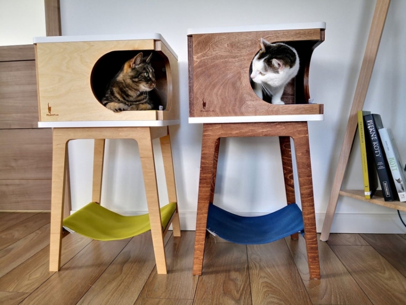 Purrfur's Stylish Cathouse With Hammock is Perfect for Two Cats