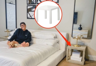 DIY Designer Kiva Brent Builds Cement Nightstand out of Lack Tables Worth $ 30