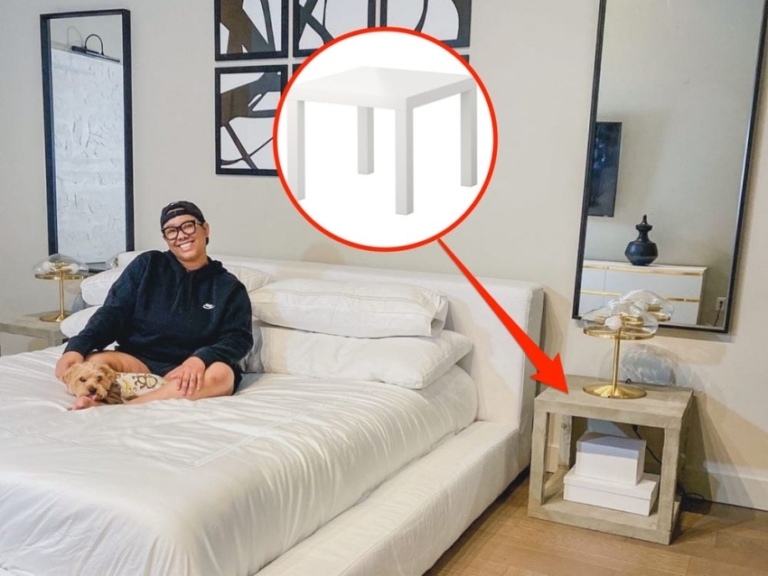 Kiva Brent Turns IKEA Lack Tables Into Chic Concrete Nightstand
