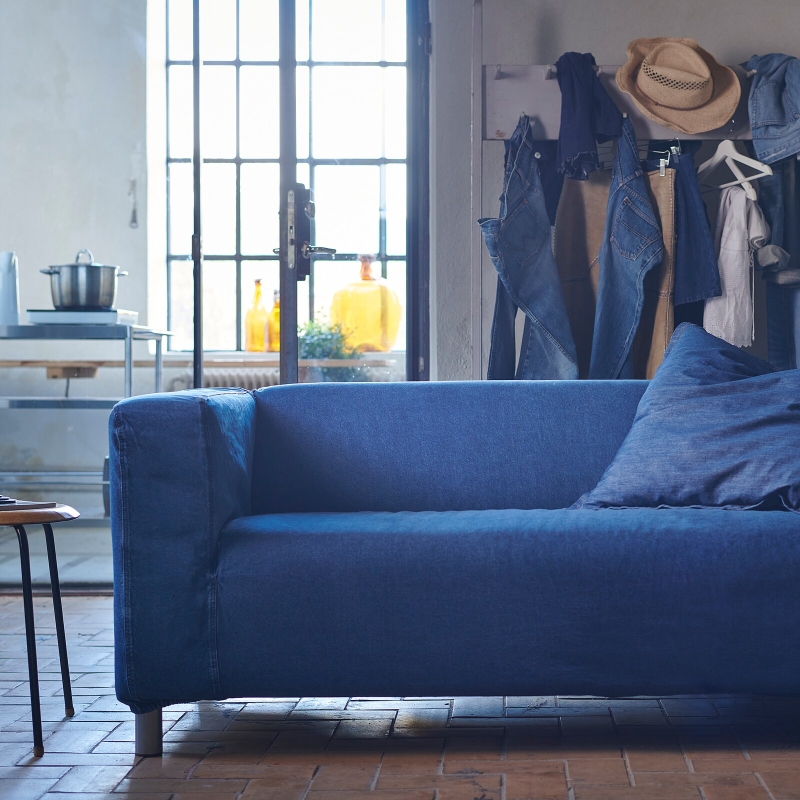 IKEA and MUD Jeans Recycle Used Denim To Make Covers For Klippan Sofa