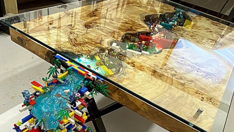 Nick Zammeti Creates Flowing Waterfall LEGO River Table