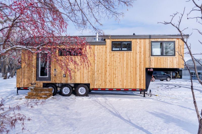 The Phoenix by Teacup Tiny Homes Features Overhanging Loft Bedroom