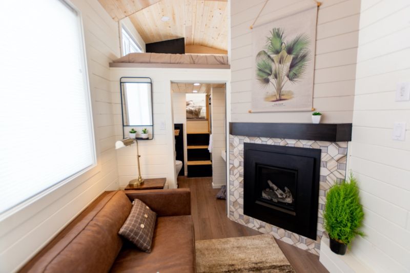 The Phoenix by Teacup Tiny Homes Features Overhanging Loft Bedroom