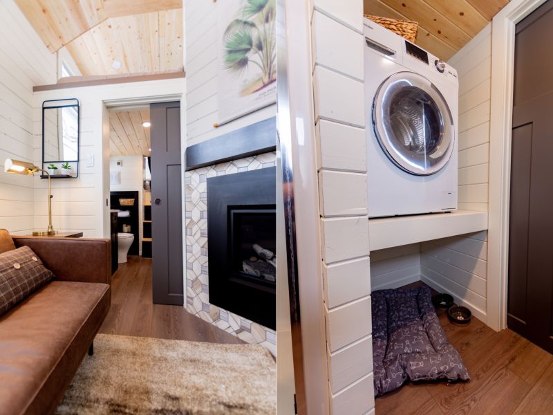 The Phoenix by Teacup Tiny Homes Features Overhanging Loft Bedroom