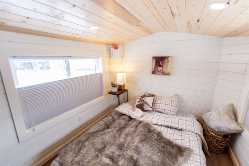 The Phoenix by Teacup Tiny Homes Features Overhanging Loft Bedroom