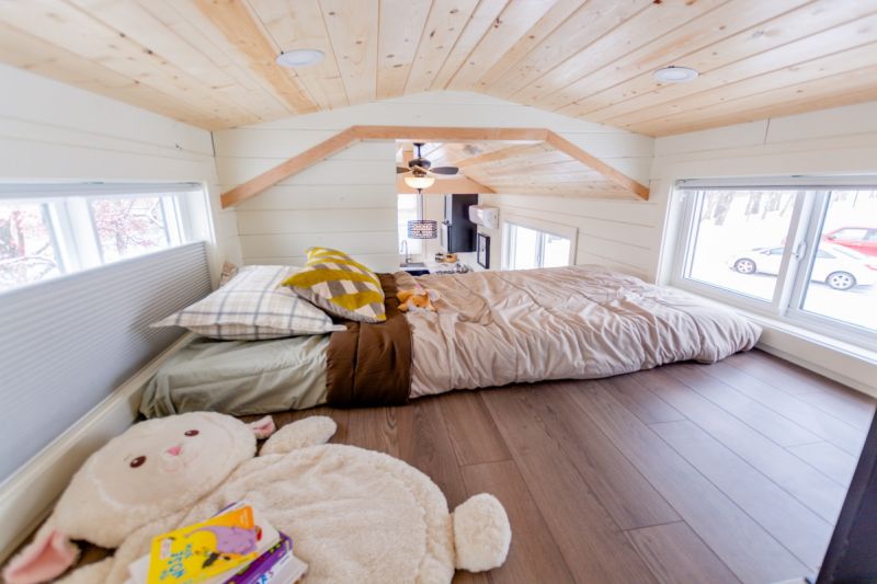 The Phoenix by Teacup Tiny Homes Features Overhanging Loft Bedroom