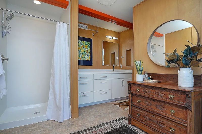 Nestled in the foothills of the Sangre de Cristo Mountains, this orange shipping container rental home is a cool getaway near Salida, Colorado