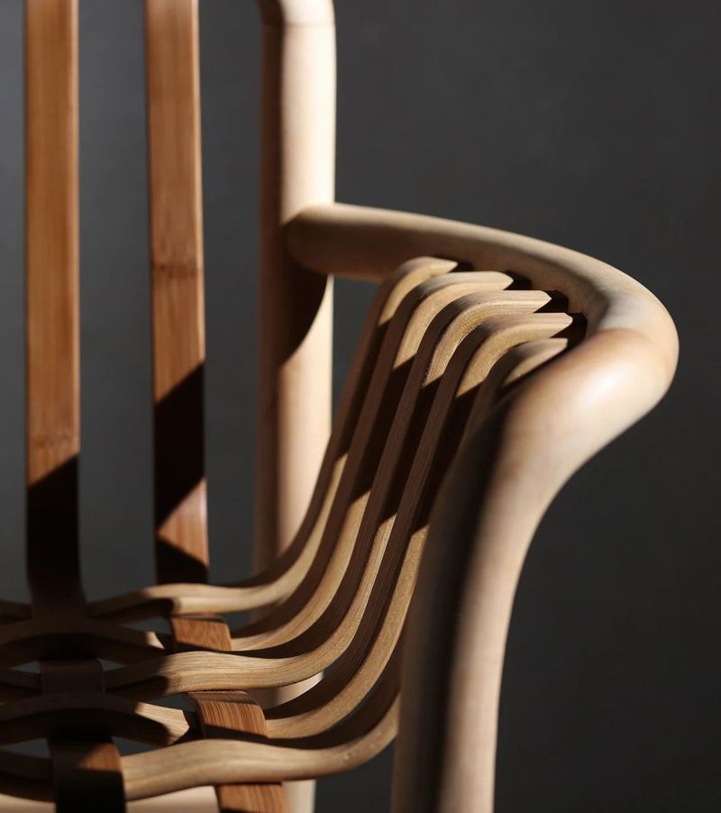 Lattice Chair by Chen Kuan-Cheng Features Woven Seat and Backrest