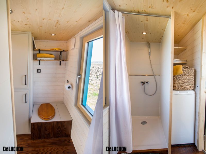 This Tiny House Features Netted Floor to Connect Loft Bedrooms