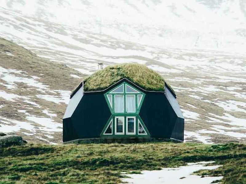 Prefab Dome Home in Kvivik, Denmark Looks Like a Hobbit Cottage