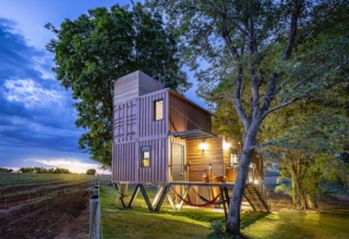 This Hanging House in Brazil is Built from Shipping Containers