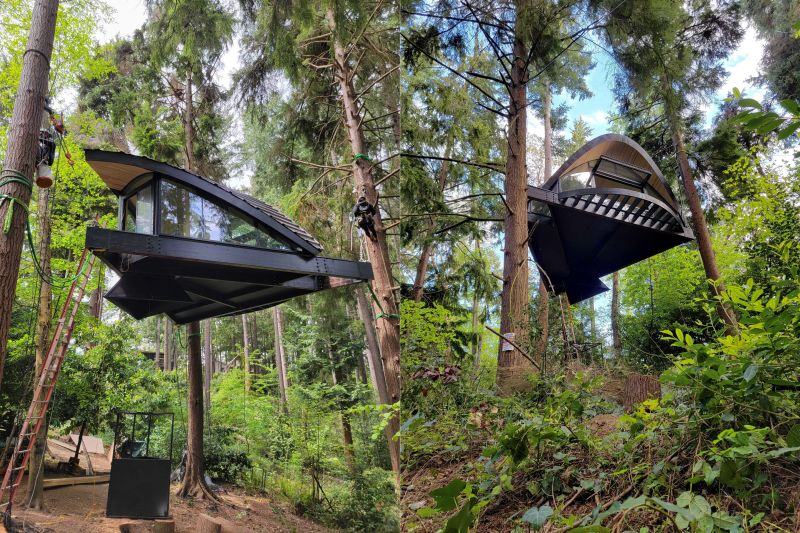 Blackbird Treehouse in Seattle Hangs 25-feet High From Ground