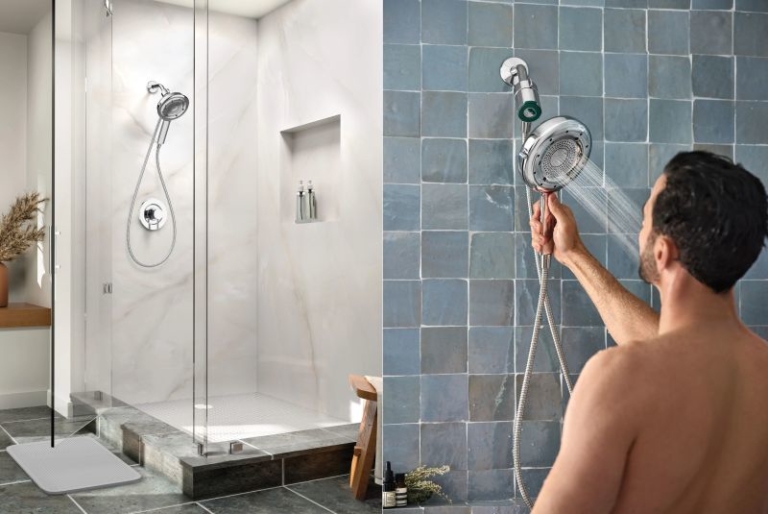Nebia by Moen Quattro Showerhead With Four Modes Saves 50 Water
