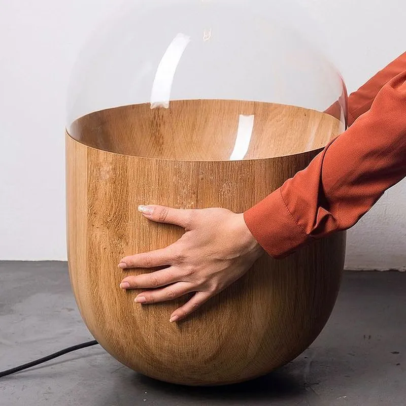 COCO XXL Lamp is a Combination of Wood and Glass To Illuminate You House