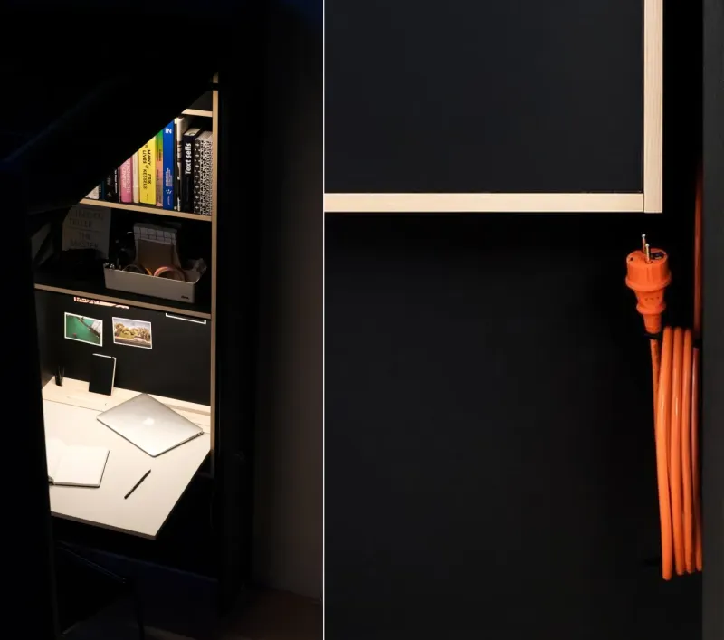 DER VORSTAND Wall Cabinet Transforms Into a Working Desk