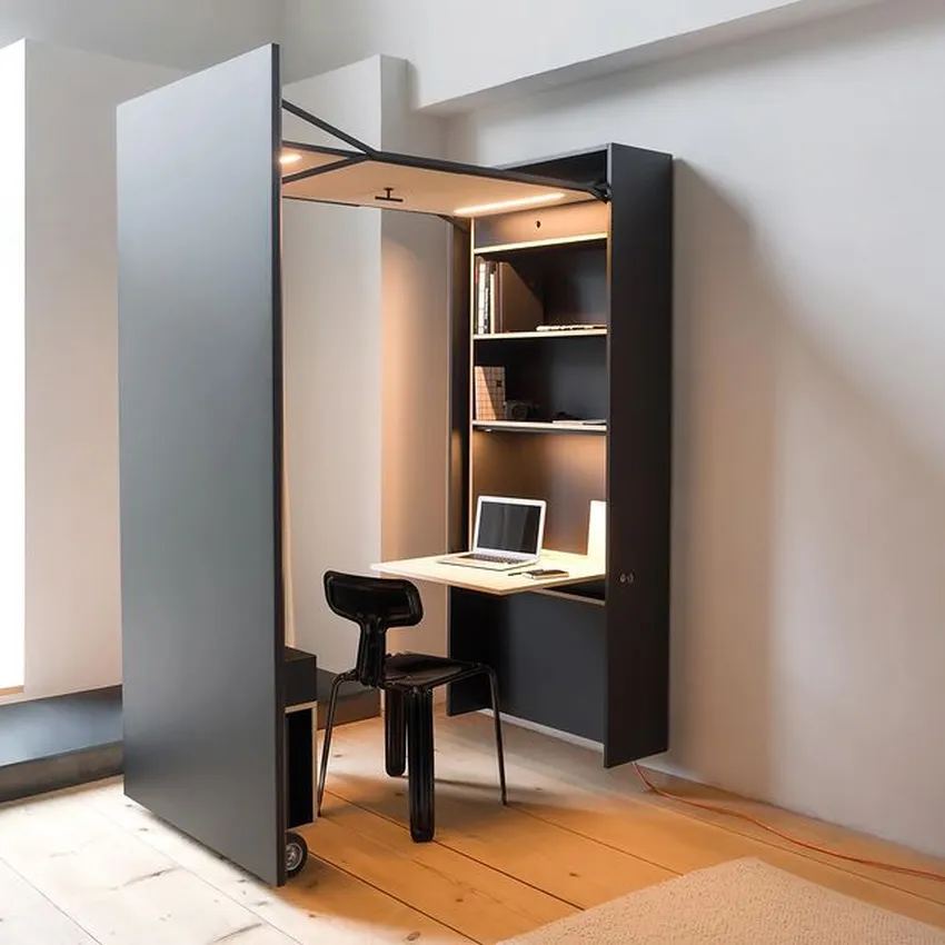 DER VORSTAND Wall Cabinet Transforms Into a Working Desk