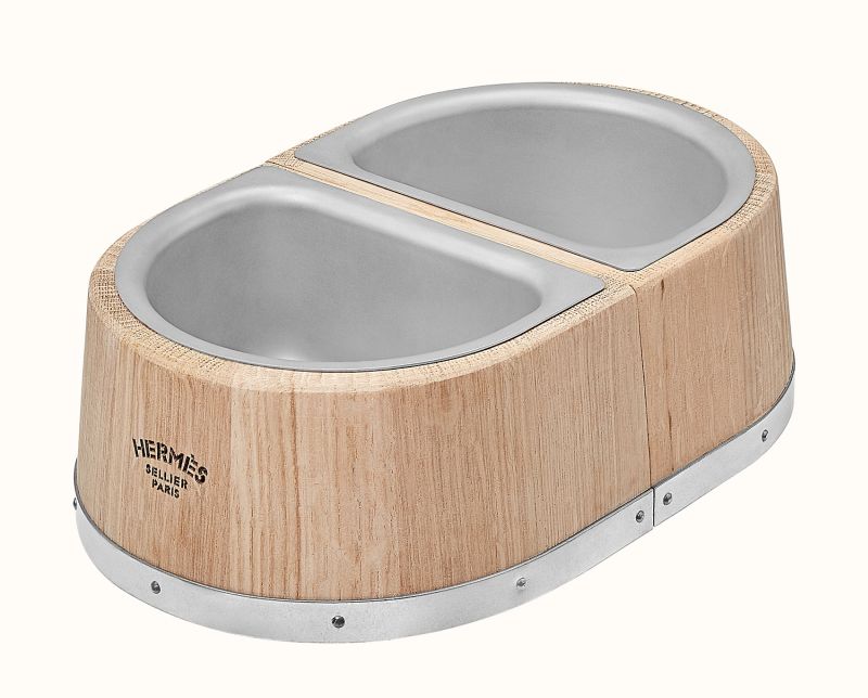 Hermès Launches Wood and Steel Dog Bowl