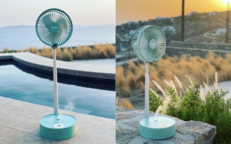 Inno Portable Fan has Built-in Lights and Aroma Diffuser