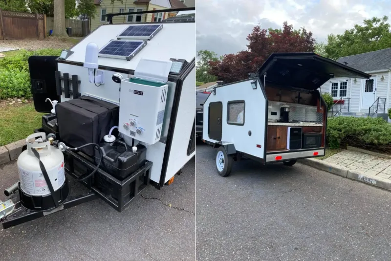 Man Builds Camping Teardrop Trailer Complete with Full-Sized Kitchen