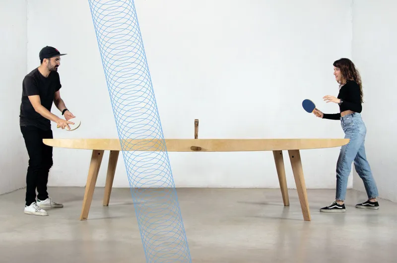 OnPlayOff Wooden Desk Mutates Into a Ping Pong Table