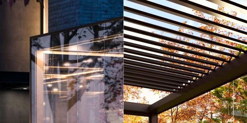 Pratic Launches Connect Bioclimatic Pergola with Mirrored Walls