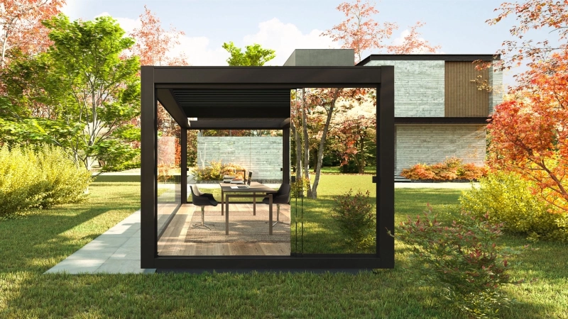 Pratic Launches Connect Bioclimatic Pergola with Mirrored Walls