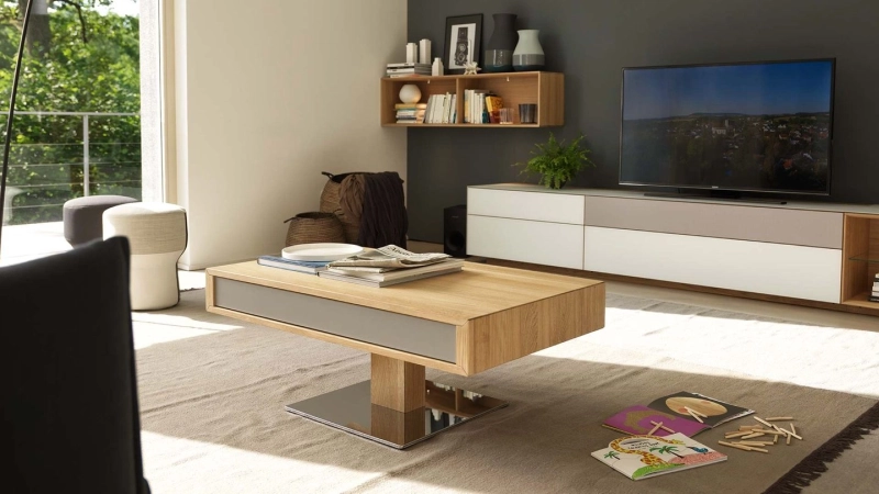 TEAM 7 Lift Coffee Table is Made of Solid Wood