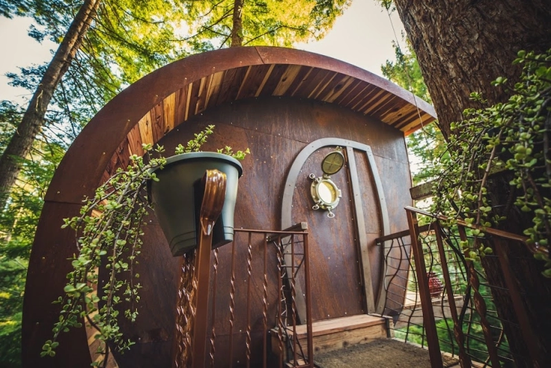 This Treehouse Uses Ceramic Dinner Plate for Roof Shingles