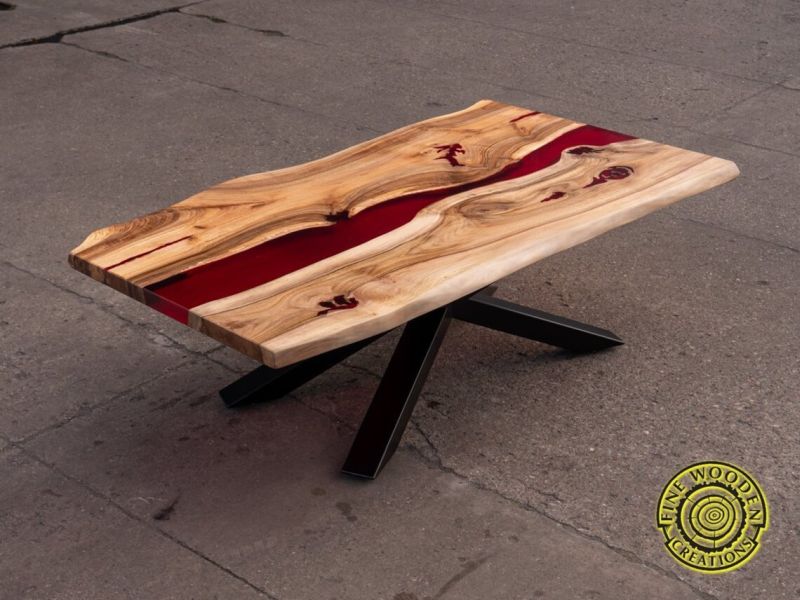 Table with river patch by KentuckyLiveEdge