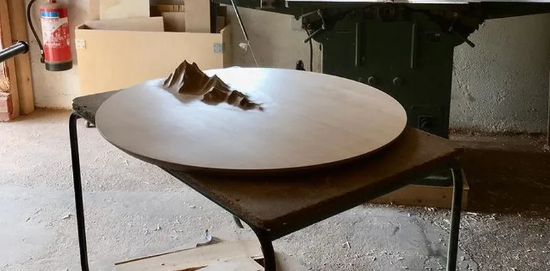 Ben & Manu Wooden Tables are Handcrafted with Mountaintops on Its Surface