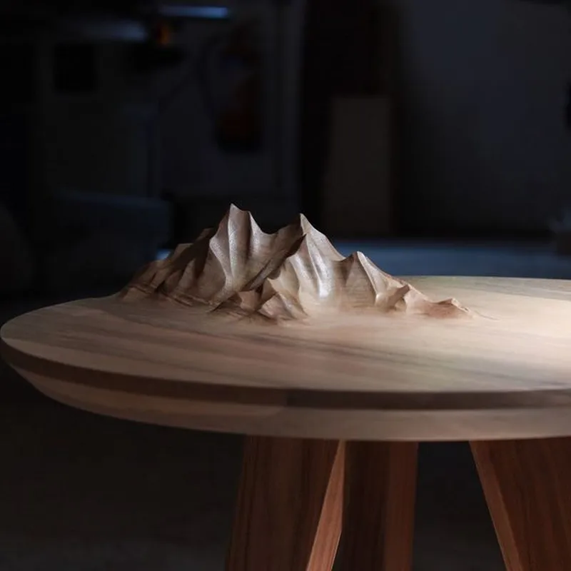 Ben & Manu Wooden Tables are Handcrafted with Mountaintops on Its Surface