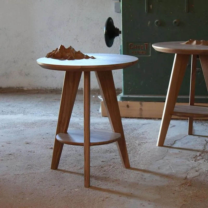 Ben & Manu Wooden Tables are Handcrafted with Mountaintops on Its Surface