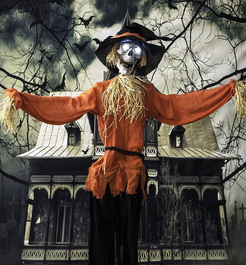 Haunted Hill Farm Animated Skeleton Scarecrow