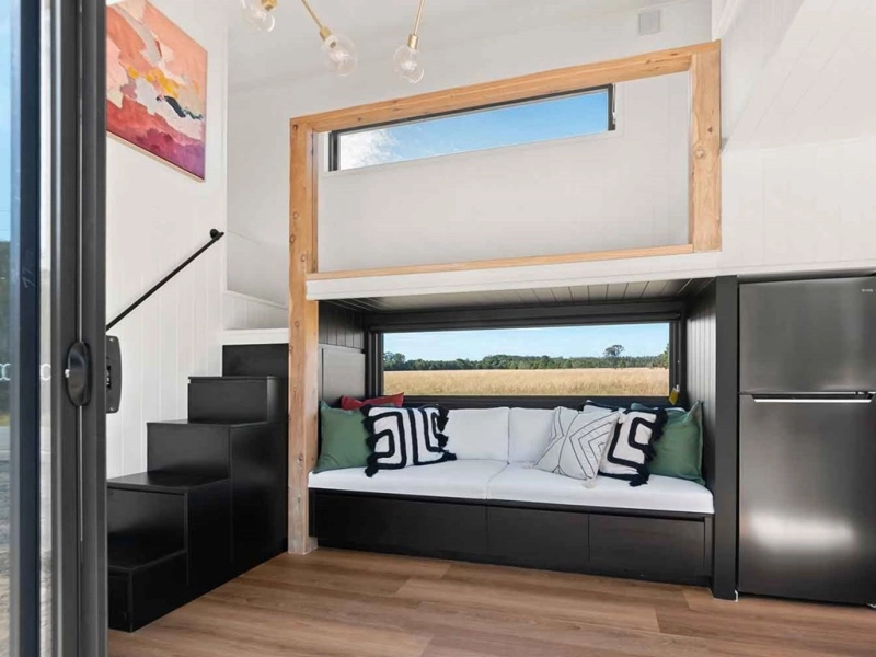 Hazel 8.4 Tiny House Features Two Loft Bedrooms with Extra Ceiling Height