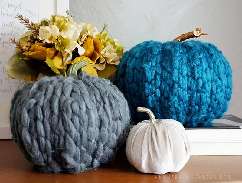 Yarn Wrapped Pumpkin