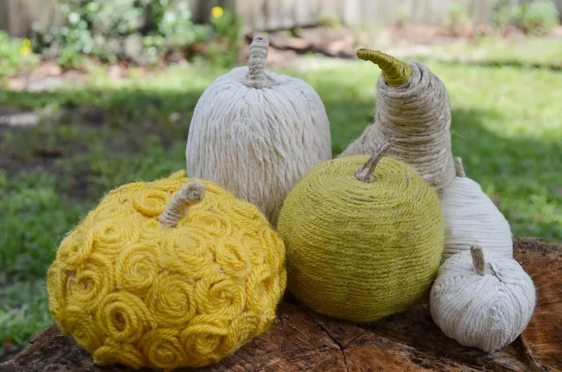 Yarn Wrapped Pumpkin