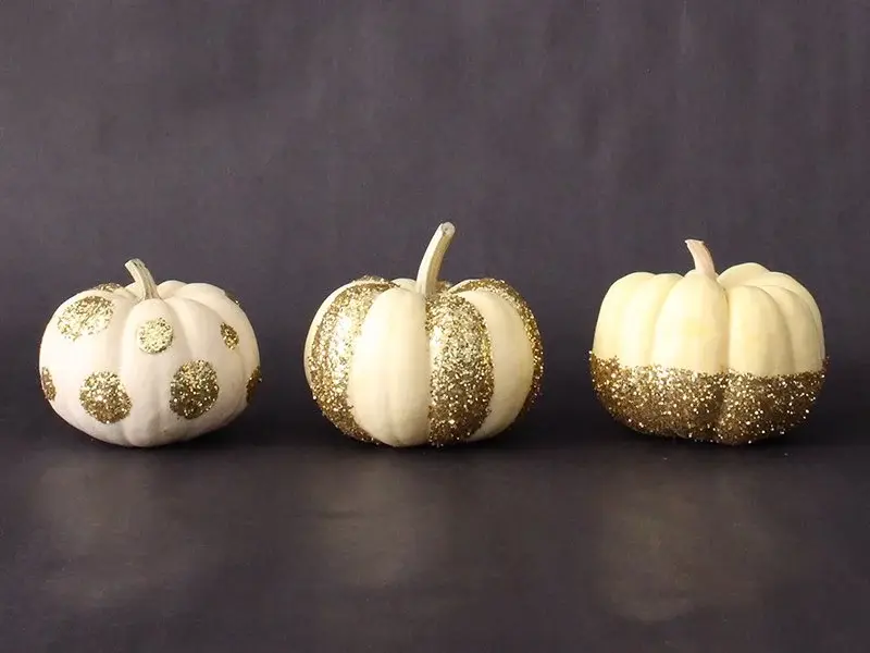 Glitter Pumpkin in half 