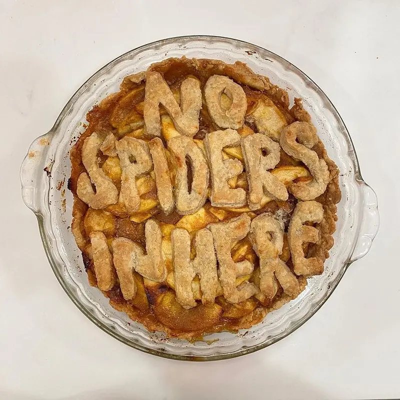 No Spiders in Here' apple pie 