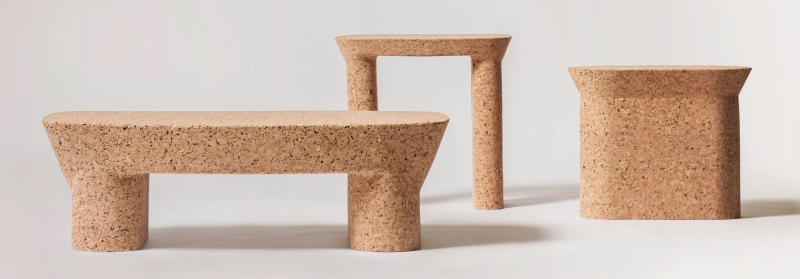 Maddalena Casadei Stylish Accanta Tables For Pretziada Are Carved From Cork Sardinian Cork.